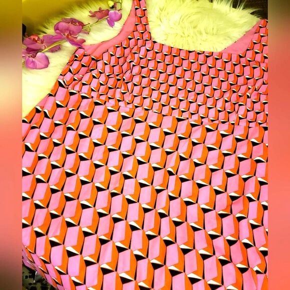Diane Von Furstenberg DVF Target Womens Plus 28 Pink 90s Geo Mini 70s Dress NWT - Picture 6 of 16